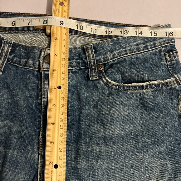 Abercrombie & Fitch Womens Erin Jeans Low Rise Straight Sz 8R X 34’ Distressed - Picture 9 of 9